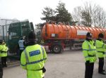 Trucks enter IGas site this morning